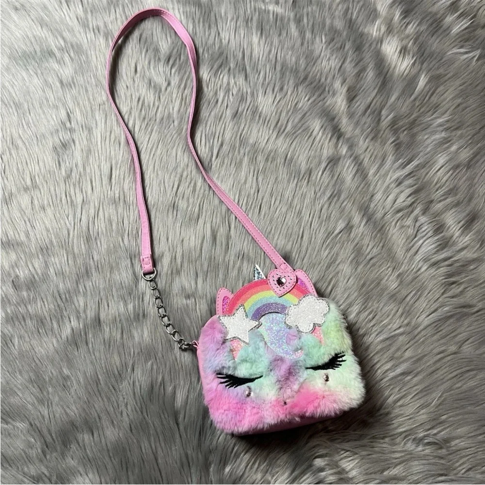 Girls Miss Gwen’s OMG Accessories Rainbow Glitter Unicorn Pink Purse